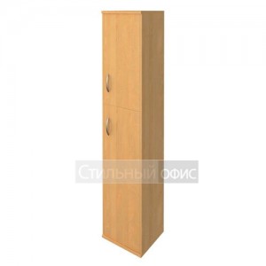 Шкаф высокий узкий с деревянными дверками
