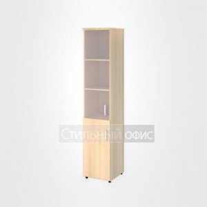 Шкаф высокий узкий левый полузакрытый со стеклом в раме офисный для персонала 20.77 + 20.83 + 20.90 L 